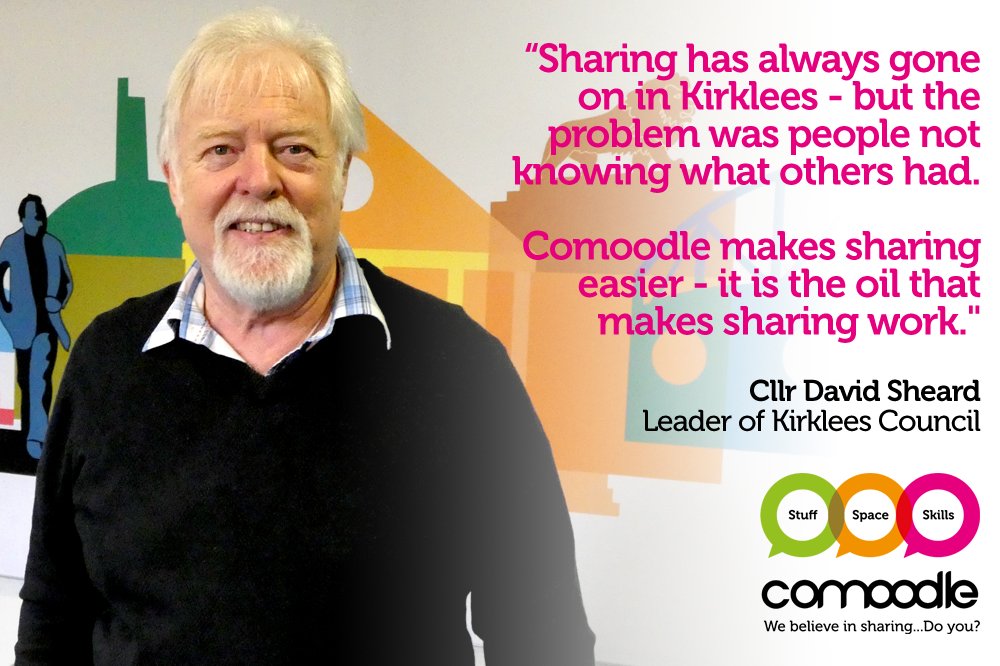 Comoodle (@comoodle) on Twitter photo .<a href="/KirkleesCouncil/">Kirklees Council</a> leader @CllrDavidSheard has highlighted our importance to the community. Can you help us create a 'sharing revolution'? .<a href="/KirkleesCouncil/">Kirklees Council</a> leader @CllrDavidSheard has highlighted our importance to the community. Can you help us create a 'sharing revolution'?