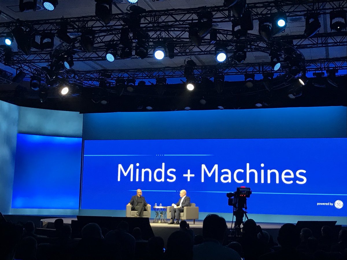 tucktweets's tweet photo. Great fireside chat to kick off #GEMM17 with @Microsoft CEO @satyanadella and GE Chief @JohnFlannery_GE https://t.co/kE3jUeMZ7G
