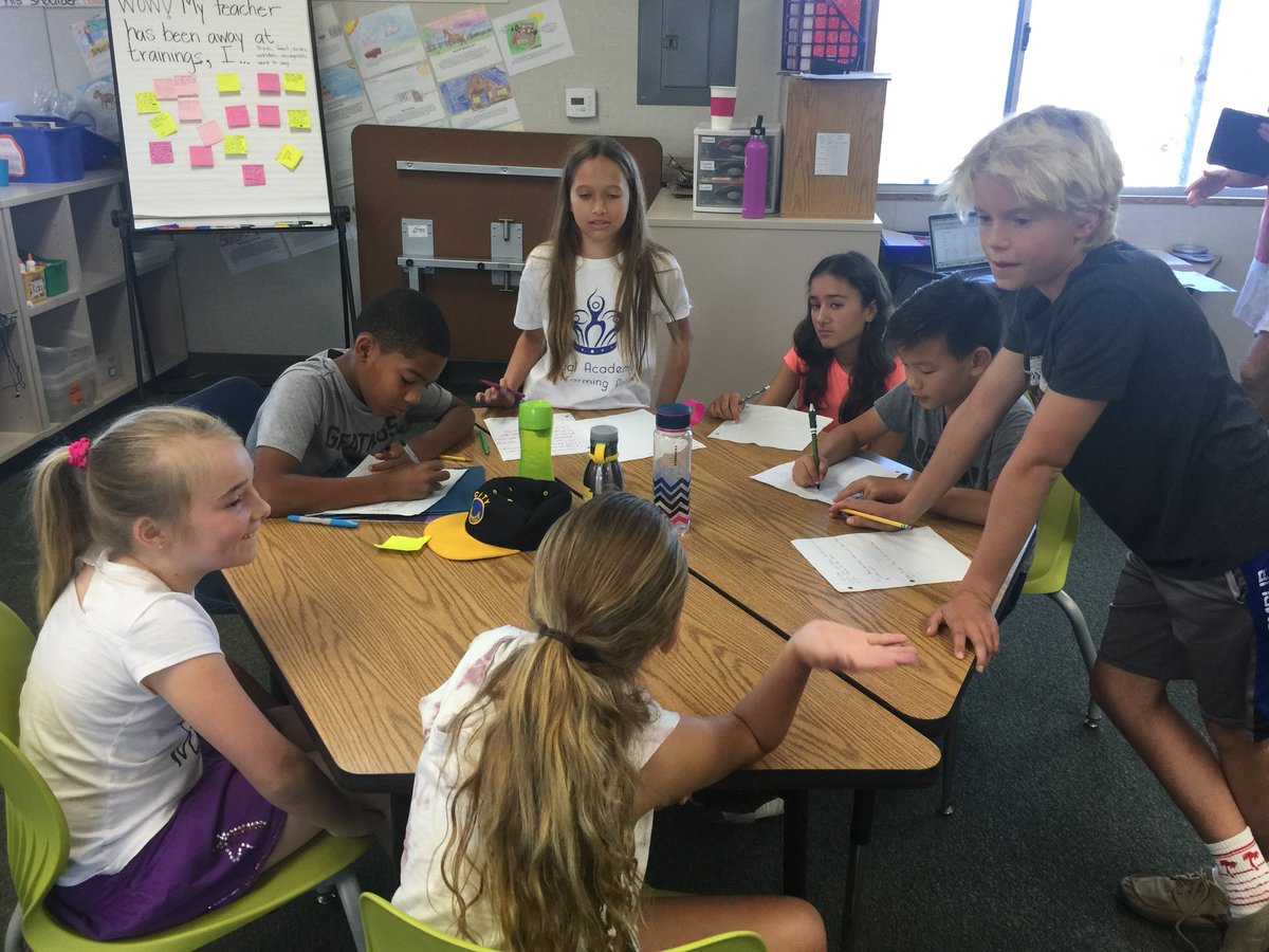 6th graders interview 5th graders for the 5 chairs challenge <a href="/HTS_Dolphins/">Del Mar Heights</a> <a href="/stanforddschool/">Stanford d.school</a> #QuestDMHts #TannerDMHts #designthinking