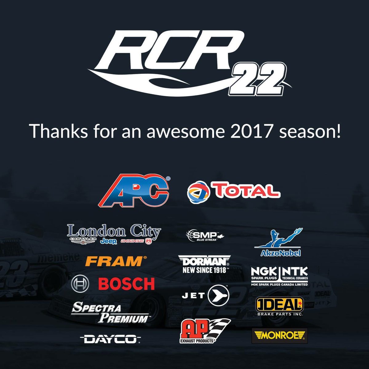 2017 has come to an end for RCR &amp; it wouldn't have been possible without the support of some great partners, fans, crew, and our families!