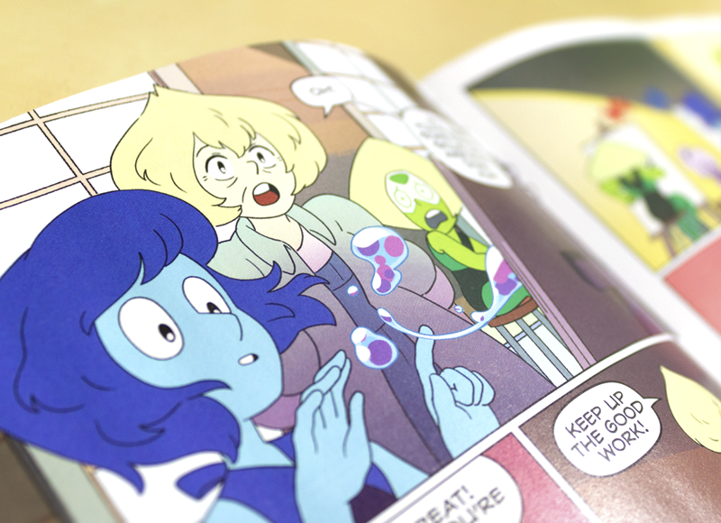 Steven Universe #9 is out today (drawn by me, written by <a href="/GraceKraft/">Grace Kraft - ButchBlueBird</a>)!! Lapis, Peridot, and Steven take a crack at art lessons with Vidalia!