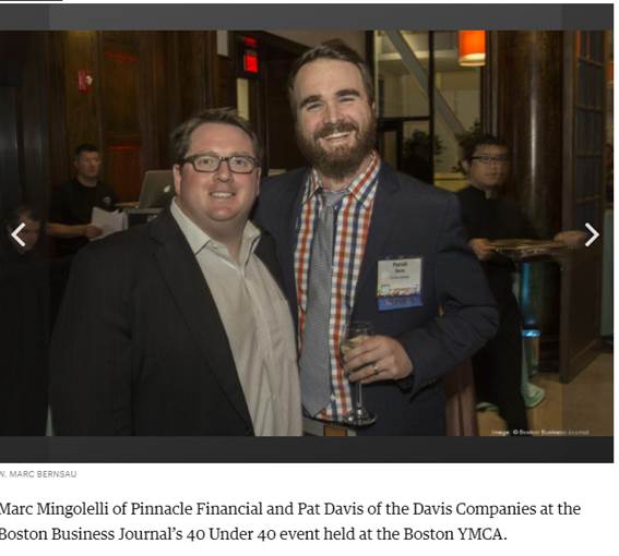 TheDavisCos's tweet photo. Thanks for a great time last week @BosBizJournal! And congratulations to @BrendonDavisCos on his tremendous accomplishment. #BBJ40under40 https://t.co/WDUNMCcYoq