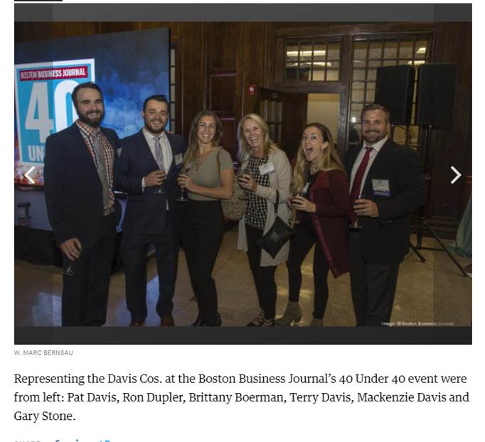 TheDavisCos's tweet photo. Thanks for a great time last week @BosBizJournal! And congratulations to @BrendonDavisCos on his tremendous accomplishment. #BBJ40under40 https://t.co/WDUNMCcYoq