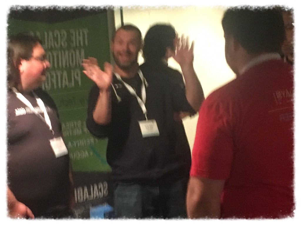 OmniTI's tweet image. Still time to say hi to our friends @circonus. Swing by thier booth for jazzhands and #hugops! #DevOpsDaysPHL