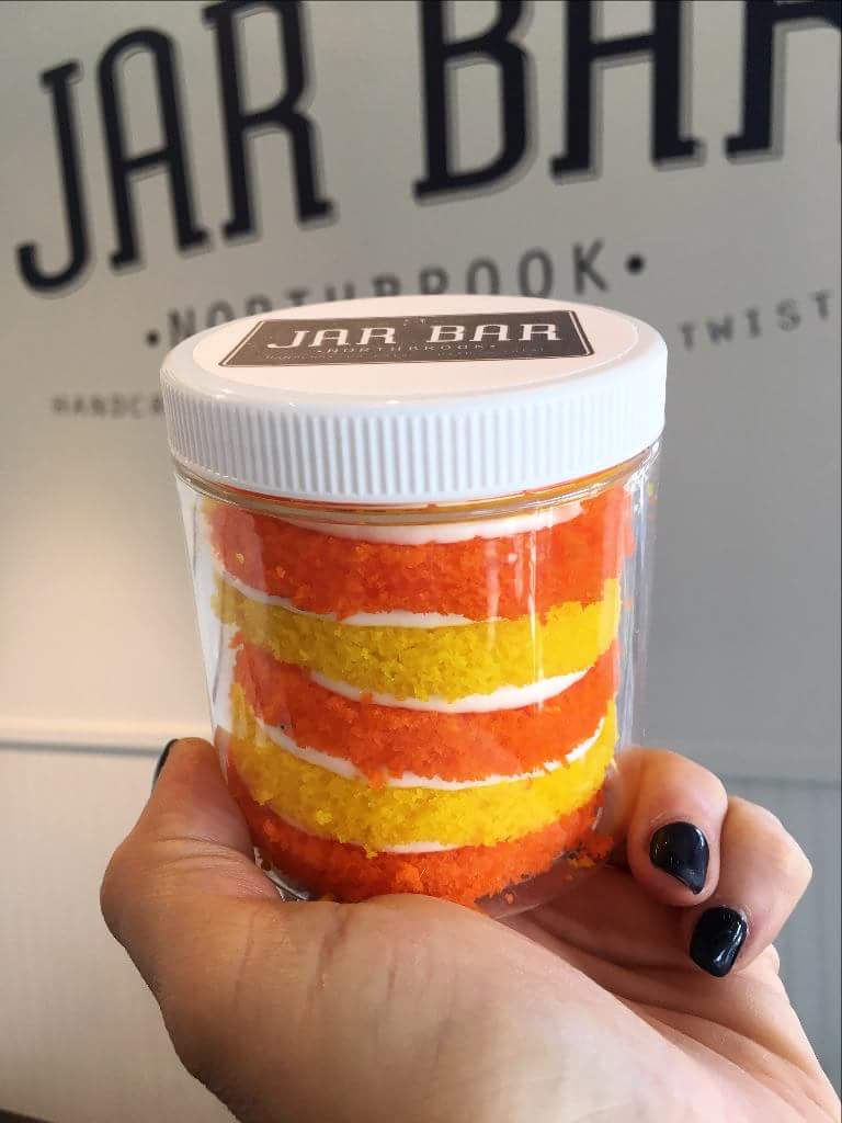 JarBarNB's tweet photo. Why not have a whole jar of candy corn? #CakeJars #HalloweenAtJarBar 🎃 https://t.co/OhDp1nSJcH