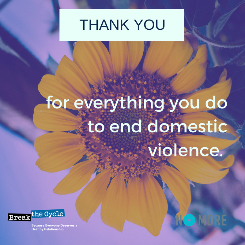 BreaktheCycleDV's tweet photo. Tag a domestic violence advocate or volunteer and say THANK YOU! We couldn't do this without you <3 #DVAM https://t.co/wjLCvf090L
