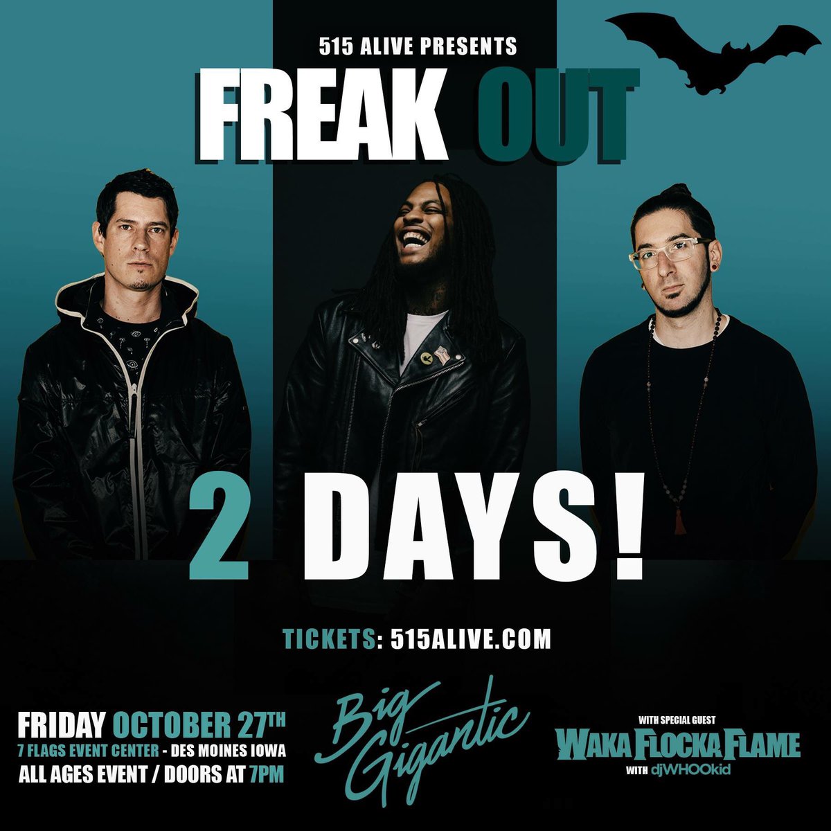 515AliveFest's tweet photo. FLASH CONTEST: R/T &amp; ❤️ to enter to win a ticket to FREAK OUT w/ @BigGigantic &amp; @WakaFlocka THIS FRIDAY!

Winner announced at 10pm #515alive https://t.co/0nhWcZ17OC