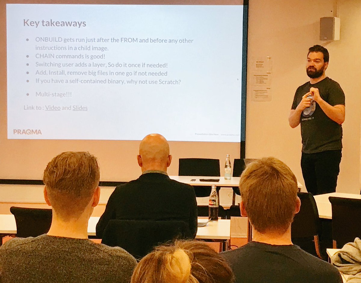 code_conf's tweet photo. Time to recap #DockerCon with @kevinsimper & @SofusAlbertsen!#docker @Docker @dockercph #meetup #praqma https://t.co/vmIzwZSGPC