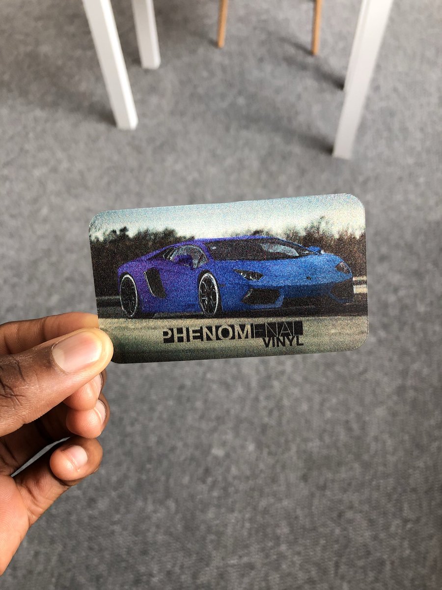 MKBHD's tweet photo. Just got the sickest business card from the wrap shop. Changes color from different angles 👀

Apollo is in good hands now https://t.co/sKYt2aY62k