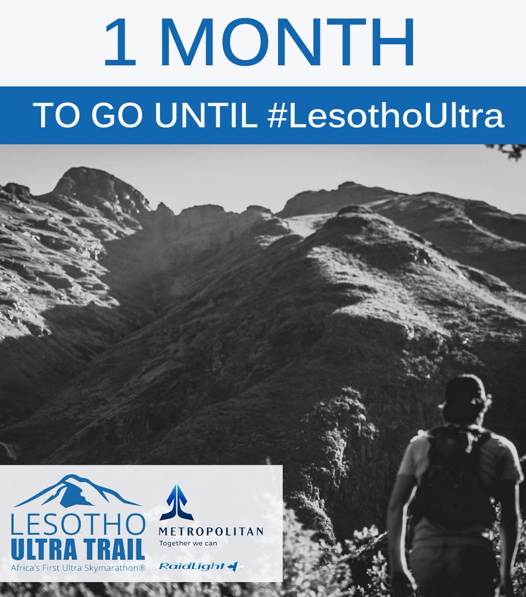 LesothoUltra's tweet photo. 1 MONTH until #LesothoUltra 2017! Get ready for the adventure of a lifetime high up in the mountains of Lesotho. https://t.co/Tad3kX2SPA https://t.co/sTOqGV1aeE