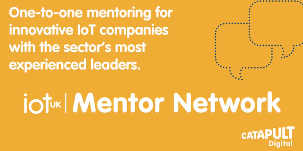 Mentors &amp; mentees! 1-2-1 mentoring for innovative IoT companies w/ sector’s most experienced leaders w/ <a href="/IoTUKNews/">IoTUK</a> iotuk.org.uk/iotuk-mentor-n…
