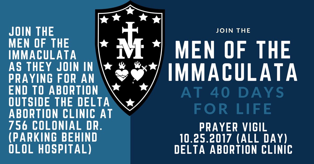 ImmaculataMen's tweet photo. Join us for 40 Days for Life TODAY!
#40DFL #ProLife https://t.co/ij3YEc1Ils