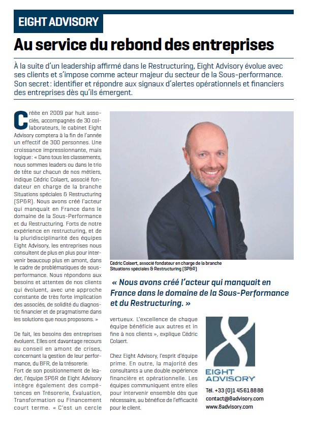 8Advisory's tweet photo. Nous sommes dans @Le_Figaro du jour !
"@8Advisory, au service du rebond des entreprises"
#Restructuring #Sousperformance https://t.co/0sdMRqZFzN