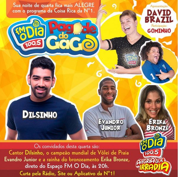 FmODiaOnLine's tweet photo. HOJE!
@radiofmodia às 20h
@fmodiamanaus às 18h
#PagodeDoGagoFMODIA com
@DilsinhoOficial
#EvandroJr #ErikaBronze
@DAVIDBRAZIL24 @Gominho https://t.co/nhZRstK1kQ