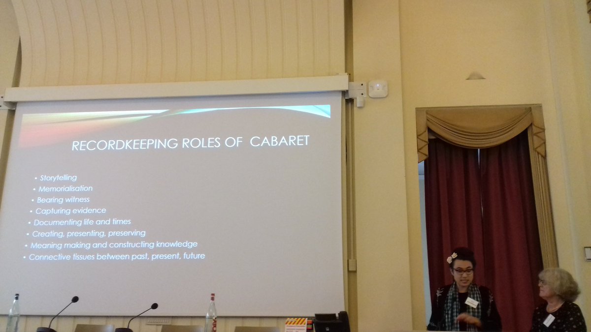 ademoor's tweet photo. Sue McKemmish & Mama Alto: cabaret kind of living archive, incl many recordkeeping roles, starting from #storytelling #CIRN2017 @XarahC https://t.co/Kuc7pl594j