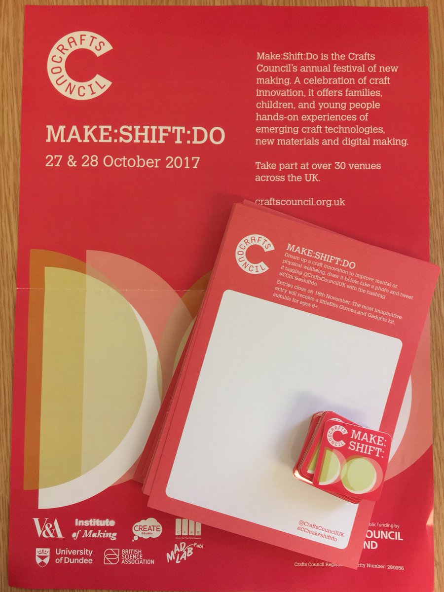 MakerFaireDERBY's tweet image. Hooray! Our #CCMakeShiftDo goody pack has arrived ready for Saturday for @_willhurt’s activity ☺️#DMMF17 @CraftsCouncilUK
