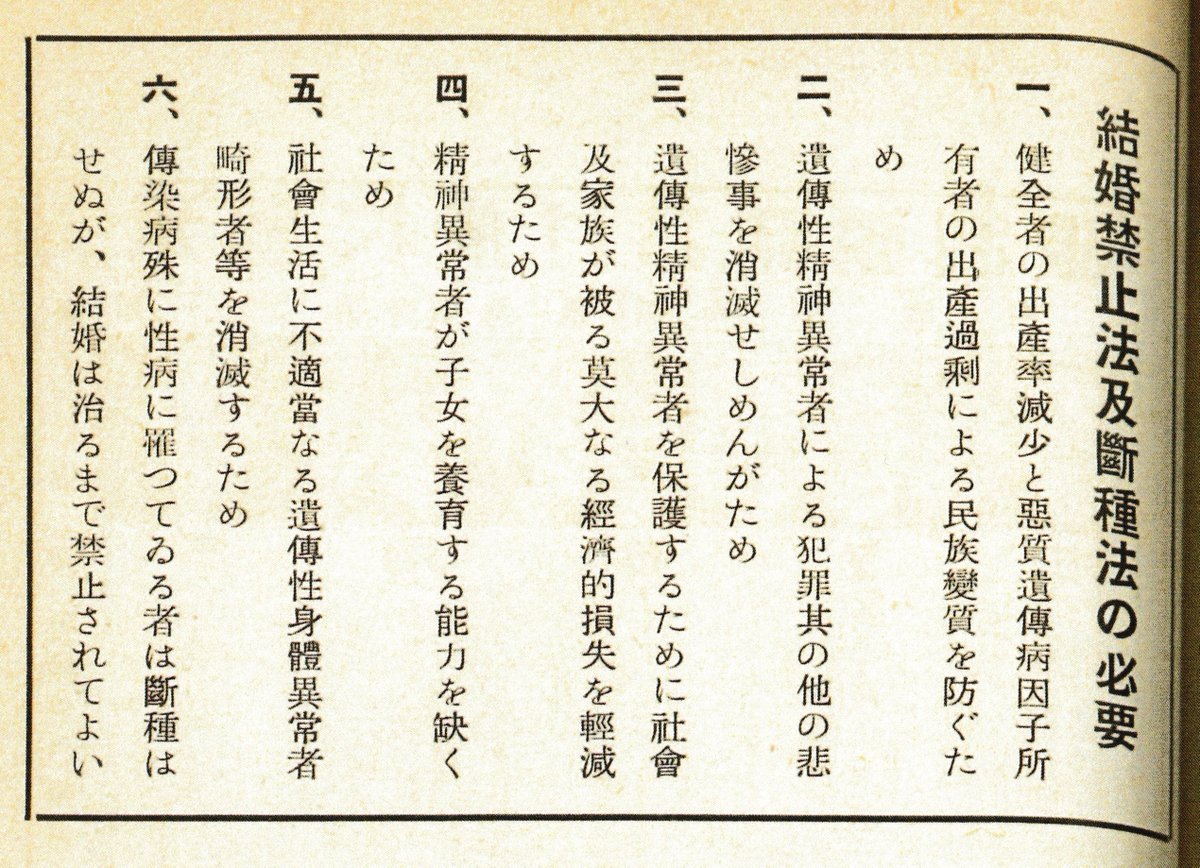 【民族衛生展覧会】
衛生思想啓蒙によって近代国家への歩みを目的に開催されていた衛生展覧会は、当時最先端の科学であった優生学を大きなテーマの一つとして取り上げ、断種法の必要性も説かれていました
#衛生展