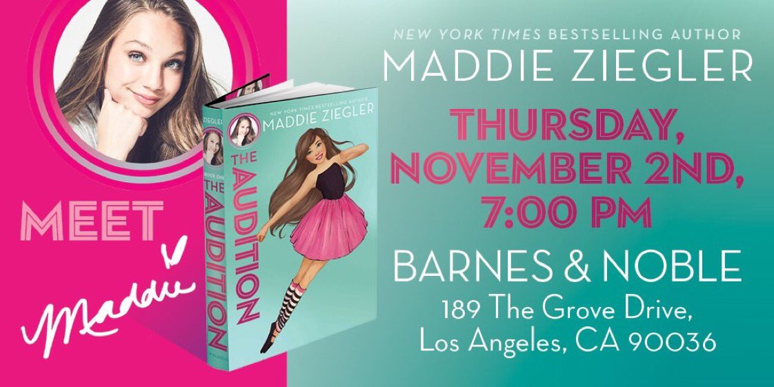 maddieziegler's tweet photo. so excited to be headed to @BNEventsGrove for #TheAudition book signing on november 2! hope to see you all there. details ⬇️ https://t.co/WshkyKU8Ug