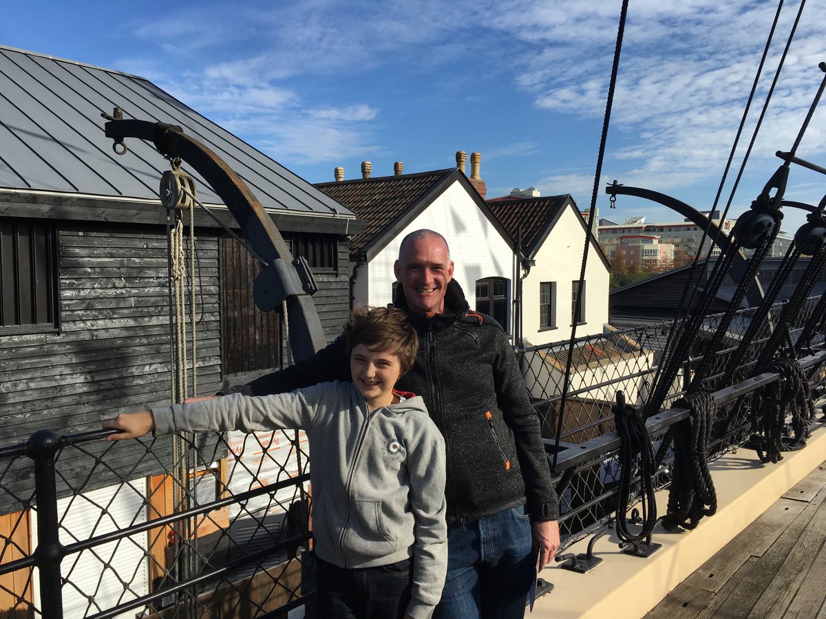 SSGreatBritain's tweet image. So pleased to have Jim &amp;amp; Zebedee, Brunel’s descendants, visit the ship today. A lovely sunny day to see the progress of #BeingBrunel.