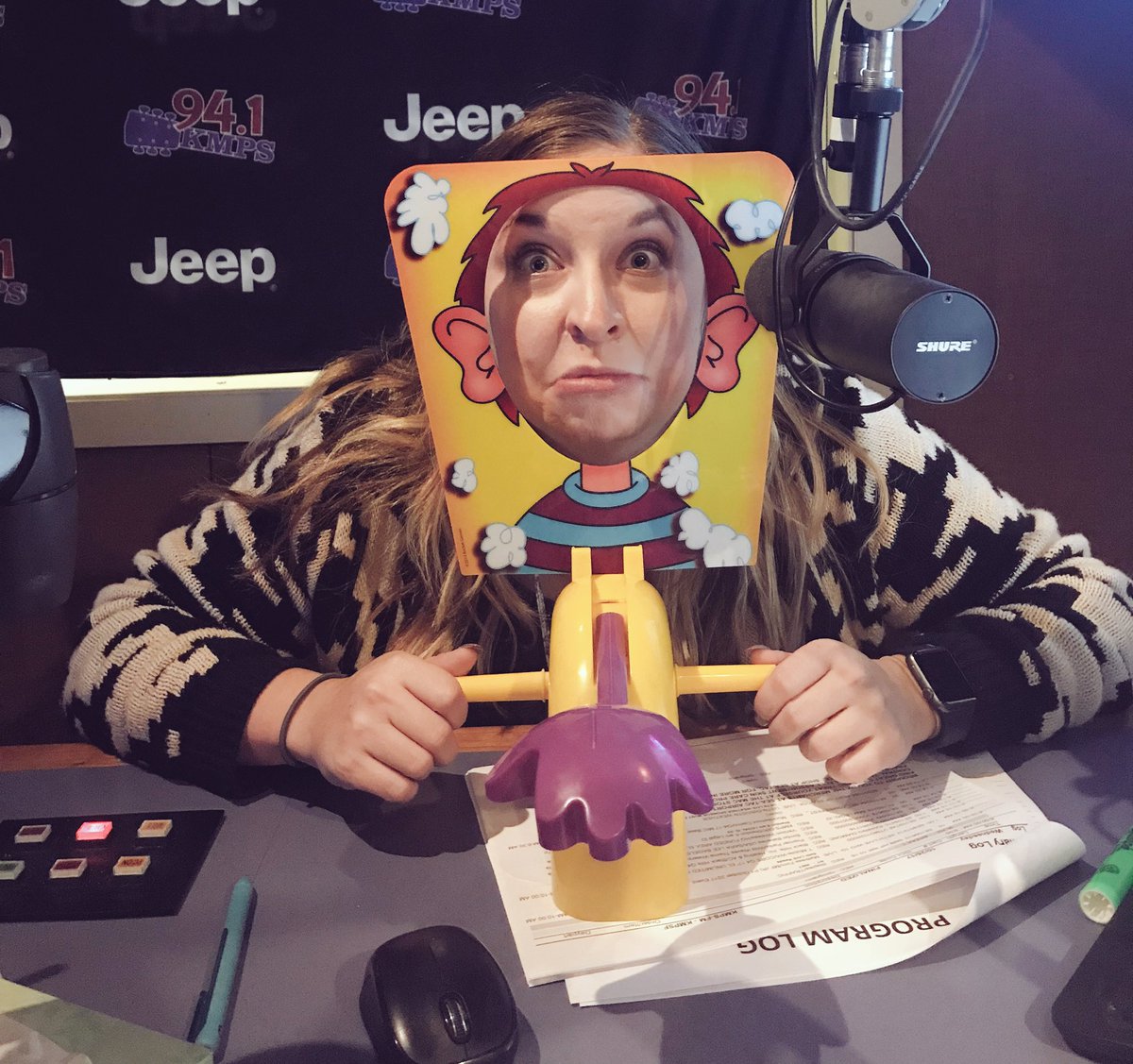 emma941seattle's tweet photo. So this is happening. @sethonair is gunna give @BkatOnAir a popquiz about #941ClassOf & if she gets it wrong...whip cream could be involved๐ https://t.co/husM7T8xwR