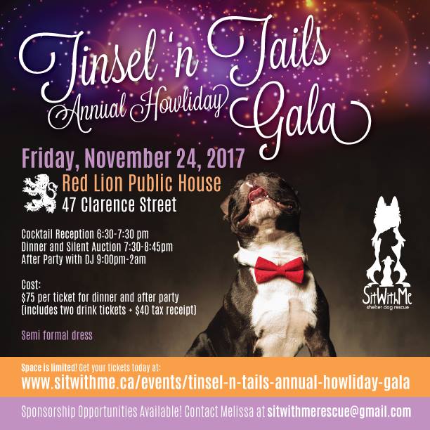 SHAREPNDOttawa's tweet photo. We cannot wait to host @SitWithMeRescue &amp; their Tinsel 'n Tails Gala! Get your tickets now before they sell out! 🐶 #ottawa #dogsoftwitter https://t.co/Xe02So9LLs