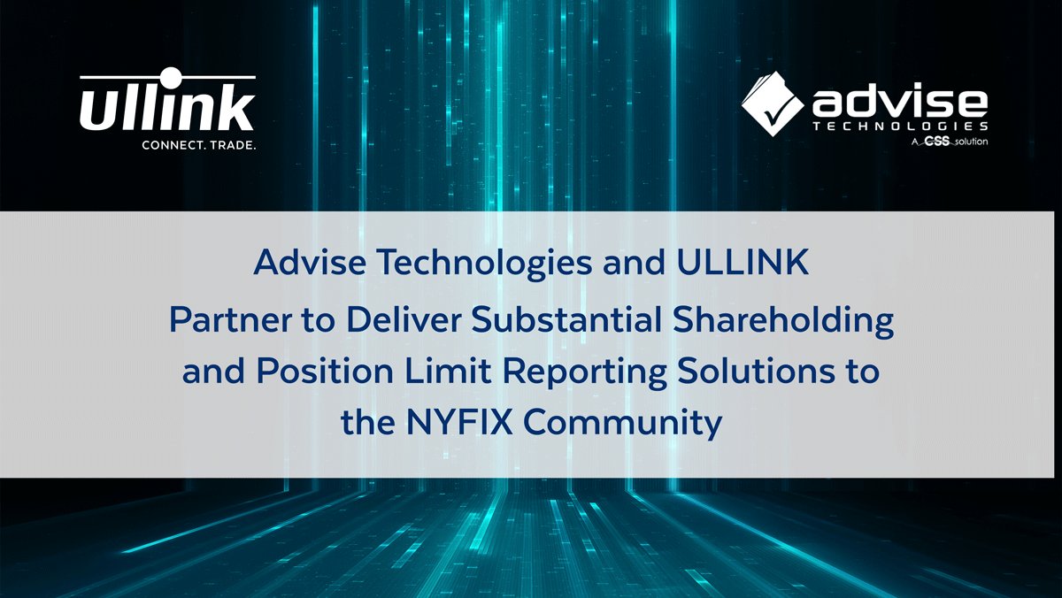 ULLINKnews's tweet photo. @Advise_Tech Signal, the leading regulatory compliance solution is now available on ULLINK's #NYFIX portal. https://t.co/kI8k05gHeh https://t.co/JDmcN9aJBd