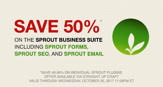 Final day to save 50% on Sprout Forms, Sprout SEO, and Sprout Email! Upgrade to Craft 3 for free. straightupcraft.com/craft-plugins/… #craftcms