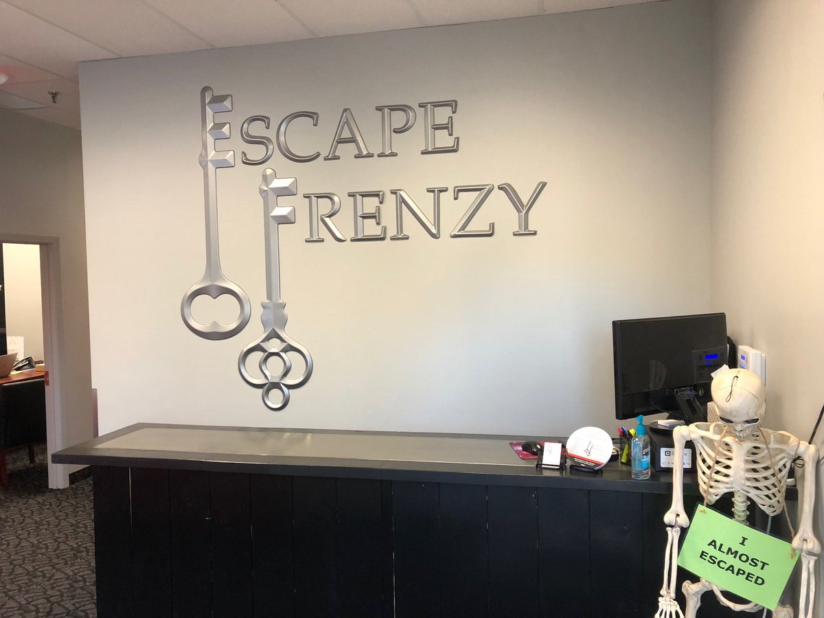 FASTSIGNS_2152's tweet photo. Escape Frenzy in Edina now has new perforated window film, dimensional  logos and wall graphics! #CompetitveEdge #LooksAmazing @escapefrenzy https://t.co/PUpBylkaGy