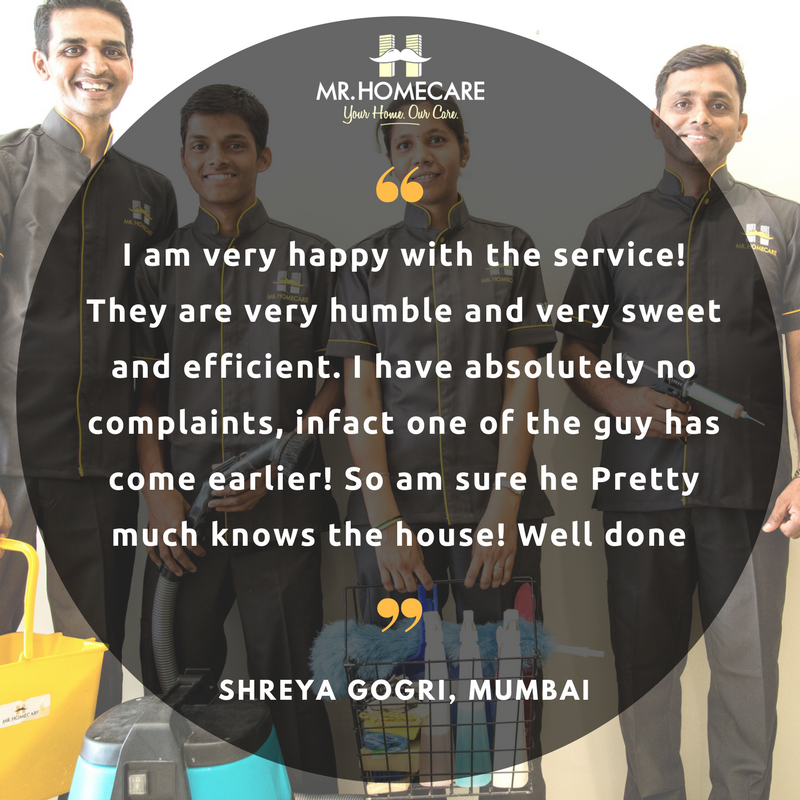 MisterHomecare's tweet photo. Our team's happiness knew no bounds when they read this kind feedback from Shreya Gogri, Mumbai. https://t.co/dYQiJlnmks