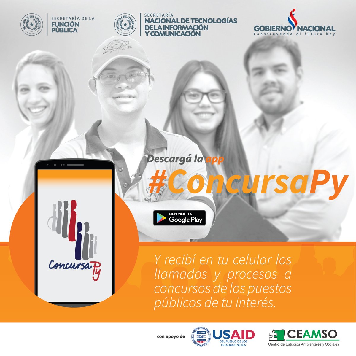 rnpy920am's tweet photo. #ConcursaPy te brinda la opción de recibir notificaciones de concursos con base en la selección de áreas de profesiones, según el perfil 📲 #APP https://t.co/2xsNnXE2gF