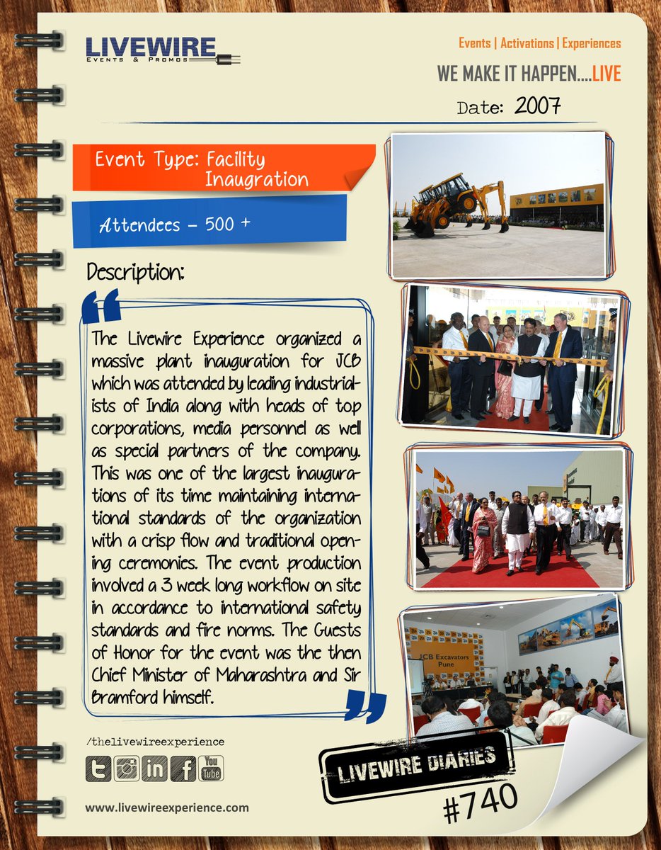 #LivewireDiaries #740 - One of the largest facility inaugurations of its time designed, planned &amp; executed by #thelivewireexperience #events