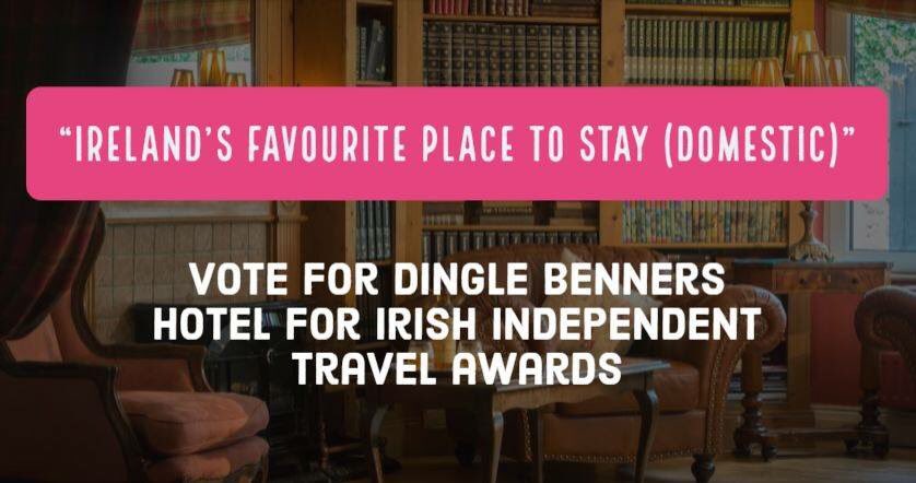 Dingle Benners Hotel (@dinglebenners) on Twitter photo VOTE for Dingle Benners Hotel as Ireland's Favourite Place to Stay. 
LINK : independent.ie/life/travel/aw…
IRELAND’S FAVOURITE PLACE TO STAY VOTE for Dingle Benners Hotel as Ireland's Favourite Place to Stay. 
LINK : independent.ie/life/travel/aw…
IRELAND’S FAVOURITE PLACE TO STAY