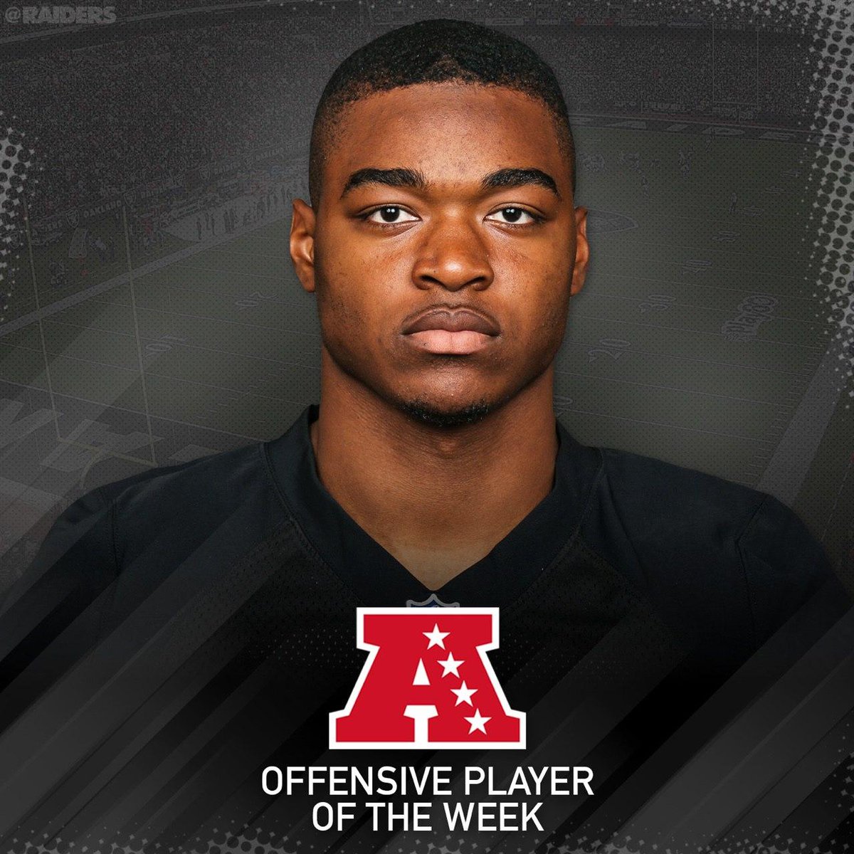 Raiders's tweet photo. Cooooooop.

After his 11/210/2 day, No. 89 was named Week 7 AFC Offensive Player Of The Week:  https://t.co/C08VSgqP44 https://t.co/MdFprxPPyL