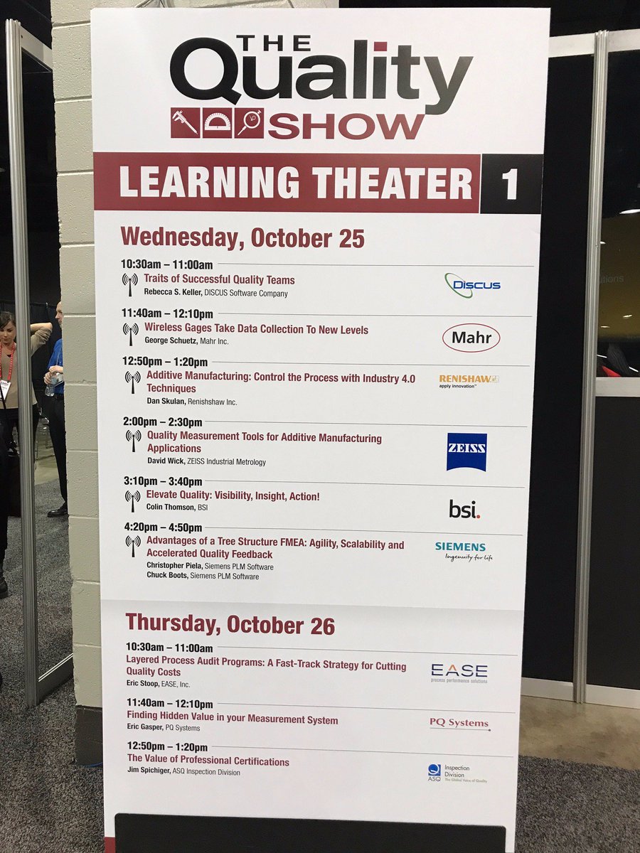 mahr_inc's tweet photo. #TheQualityShow...don't forget to check out our #learningtheater presentation with our @MahrGagingGuru at 11:40am. https://t.co/eD5N9tFL1s