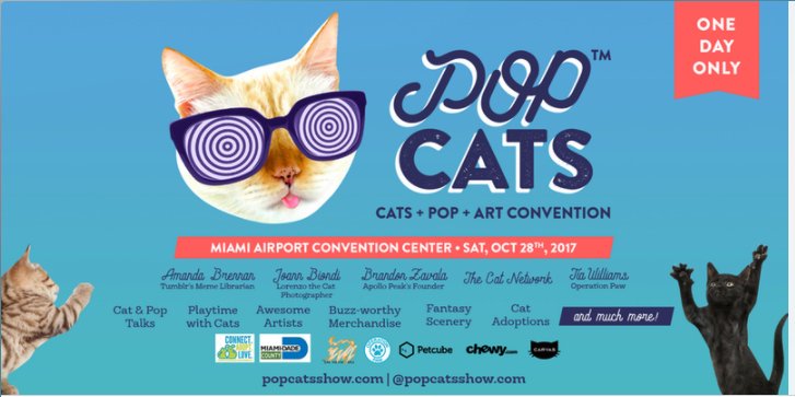adamkohapet's tweet photo. October 28th, 2017 Miami Convention Center 
Cats, Cats, and Cats @popcatsshow https://t.co/o985FeMfNp
