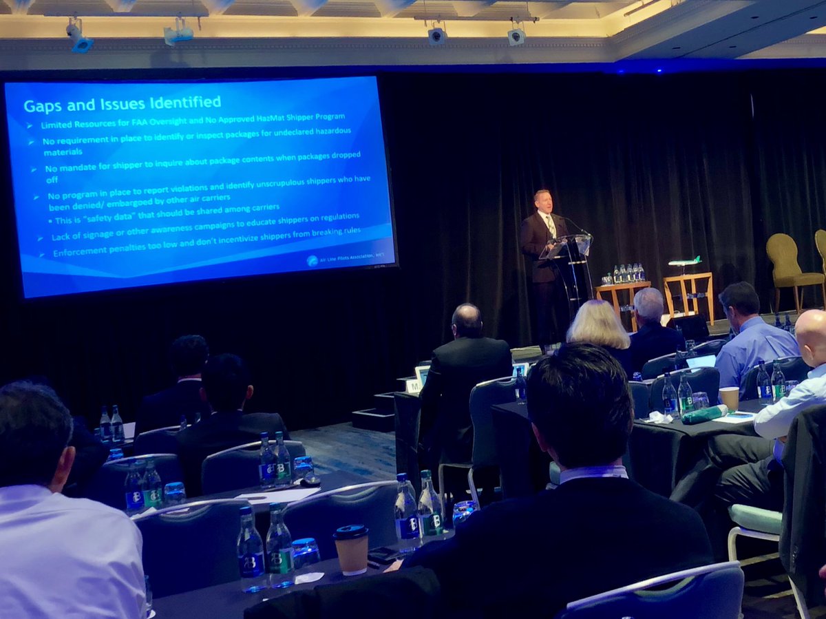 PaulDRyder's tweet photo. Capt. Steve Jangelis speaks at #IASS2017 about undeclared #DangerousGoods #Hazmat @flightsafety #aviation #safety @WeAreALPA https://t.co/HJoqclcDWl