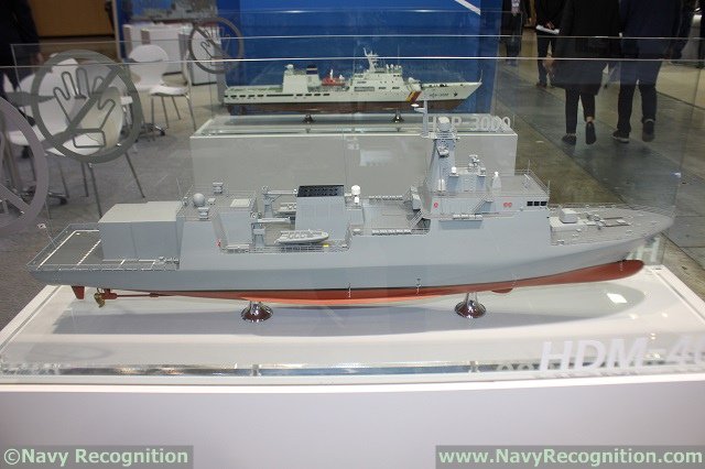 NavyRecognition's tweet photo. #MADEX2017 : @HyundaiHeavyInd HDM-4000 MLS II-class #Minelayer of the @ROK_Navy https://t.co/oMQXPwu5z4 https://t.co/srnObeGlho