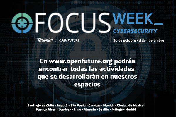 Telefonica's tweet image. Las principales amenazas de la #ciberseguridad, a debate en la IV #FocusWeek de Telefónica @OpenFuture_ 

telefonica.com/es/web/sala-de…