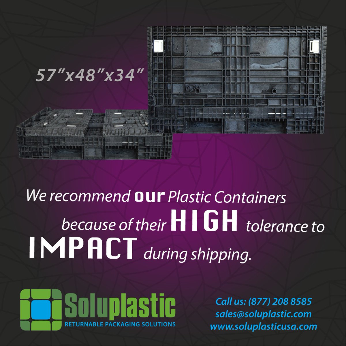 SoluplasticUsa's tweet image. #CollapsibleContainers are the best option for safe shipping!
#Packaging
Phone:(877) 208 8585
sales@soluplastic.com
soluplasticusa.com