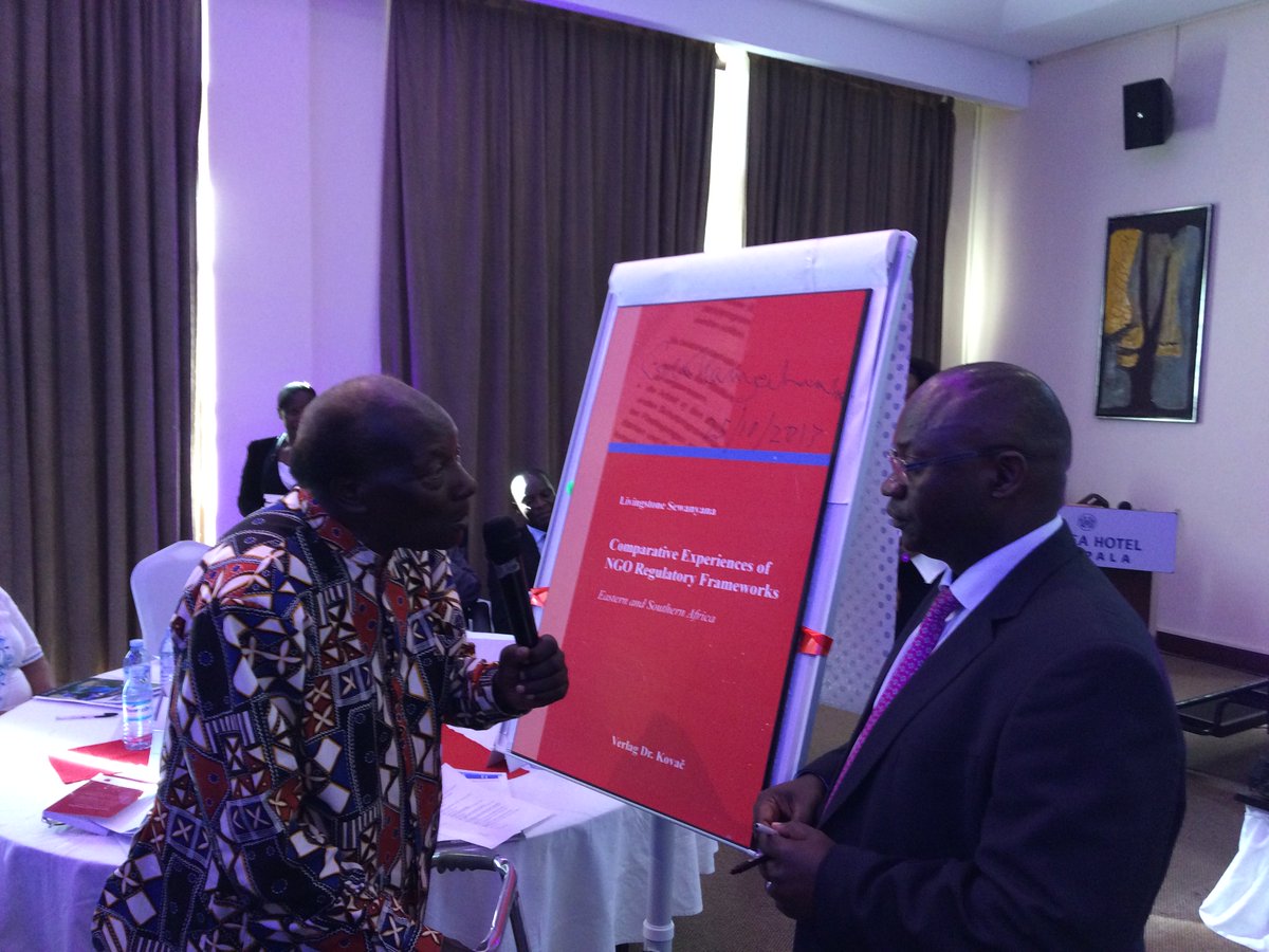 cceduganda's tweet photo. #NgoSpace Prof. George Kanyeihamba applauds Dr. Livingstone on the book excellently written @FHRI2 @ckaheru @DannyT_UG @Sekuuma https://t.co/PlK9MX7yCC