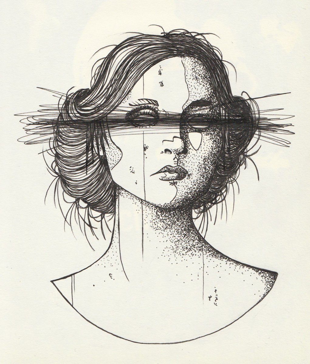 Jo_Reeman's tweet photo. #inktober2017 #INKTOBER17 #Inktober #blind #JoReeman #micronpigma #hashtag #portrait #lady #gribouille #rature #noiretblanc #lalalala #laaah https://t.co/or3KmozNhi