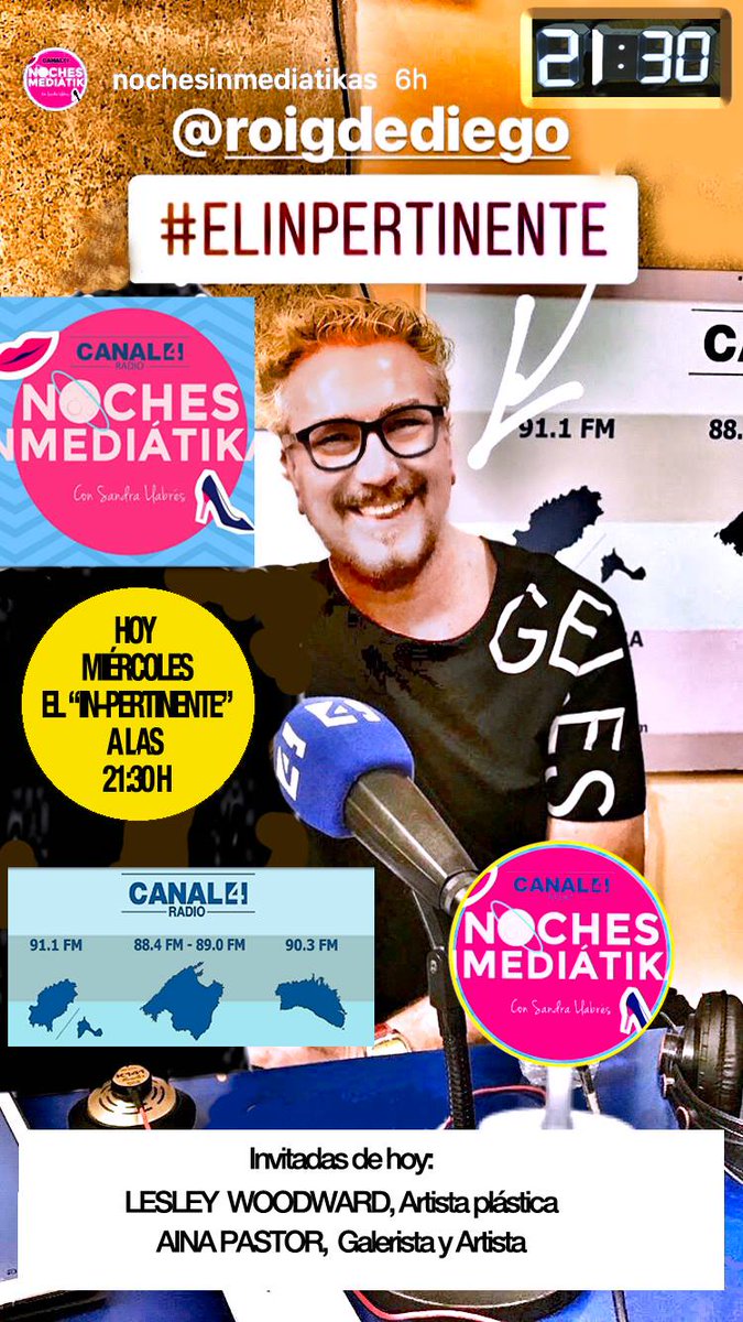 sandrallabres's tweet photo. Pragramón al canto hoy en #nochesinmediatikas @Canal4Radio con #Edeen #madopereta @roigdediego @nadia_vulcano @traumatologiaR @incaciutat https://t.co/5c9SLIRldx