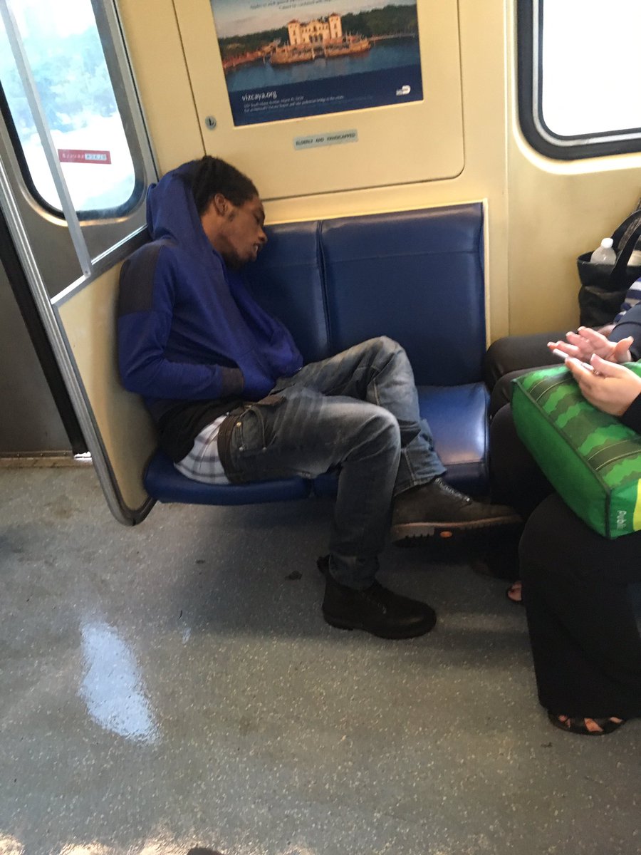 FeloniousBBQ's tweet photo. @FixMetroMDT @IRideMDT He didn't get off on train turnaround at D South. sleeping and taking up seats on a full train. #jokeofacity https://t.co/uvZNstR0Hv