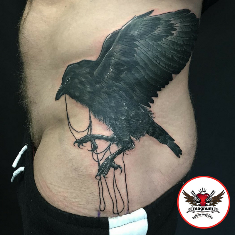 MagnumTattoo's tweet photo. Amazing piece by Rachael Rose done using #magnumtattoosupplies 🐦👍🏾
#tattoodoo #artsnob #oldlines #nature #artcollective #crowtattoo https://t.co/8Fpu3zadgF