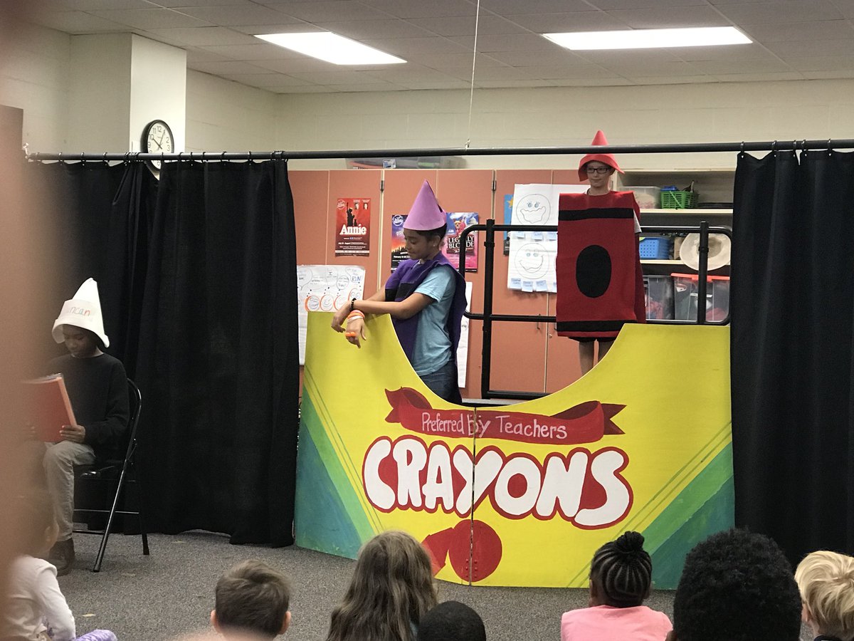 Duvall_LeadHawk's tweet photo. 5th grade presents “The Day the Crayons Quit” in @dhdcweaver class! #bringingthedrama #oneconn 😀👍🏽 https://t.co/jlCMoJjt9F