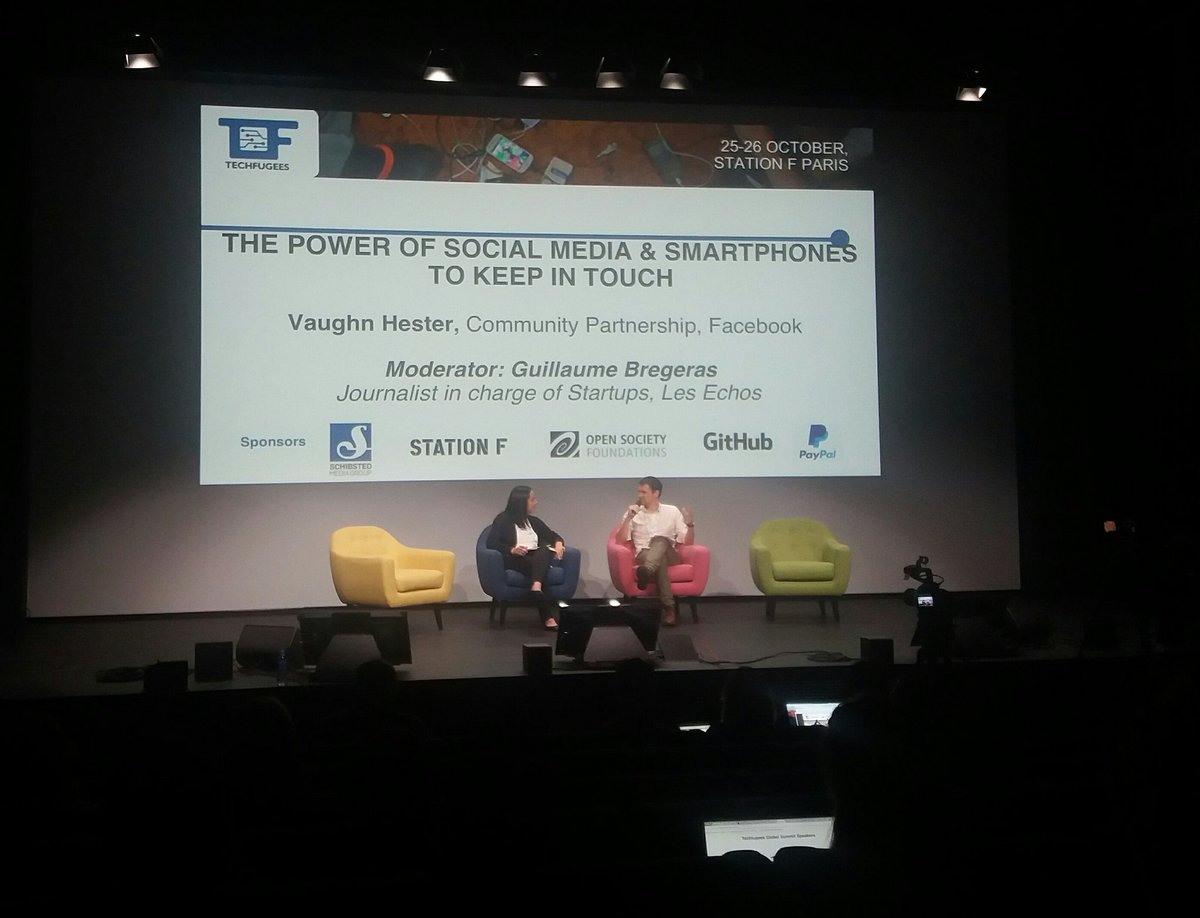 AndrinaBeu's tweet photo. Vaughn Hester of @facebook on its connectivity initiatives &amp; leadership trainings to support #refugee communities self-organize #TFsummit17 https://t.co/663UFGiGBp