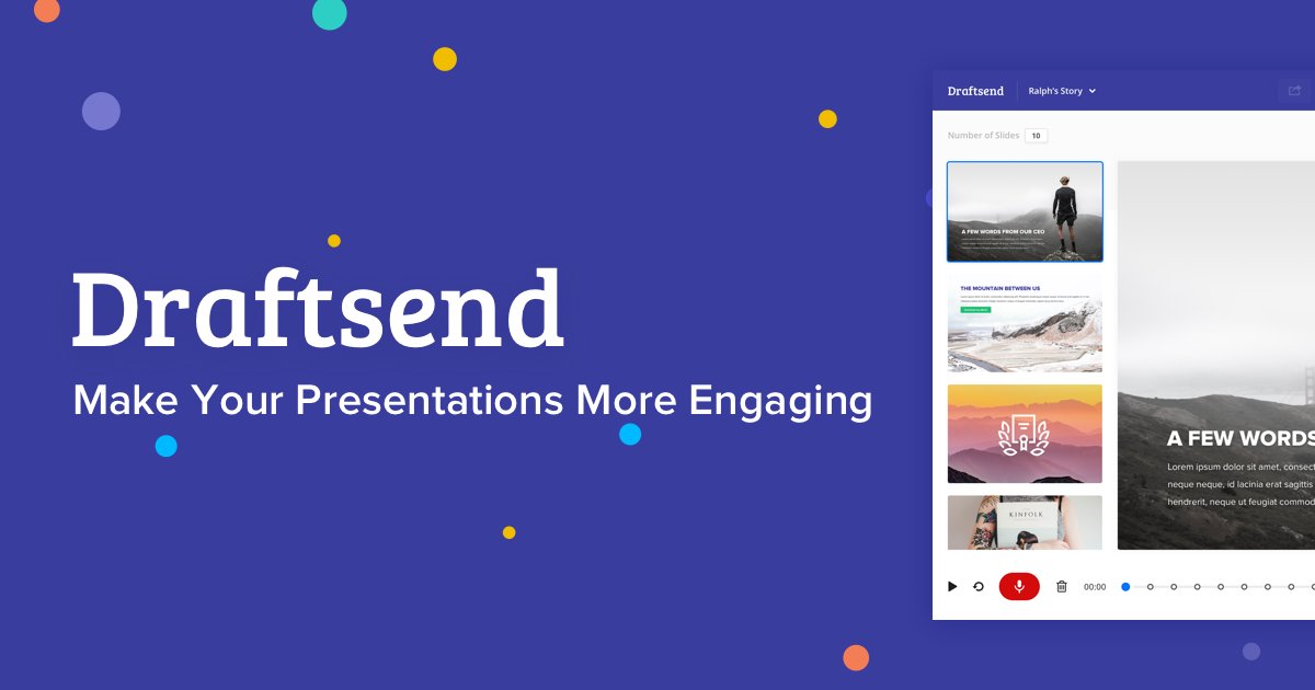 Draftsend lets you make interactive presentations with just a PDF and your voice: buff.ly/2lc41VZ #startups #entrepreneurs #tech