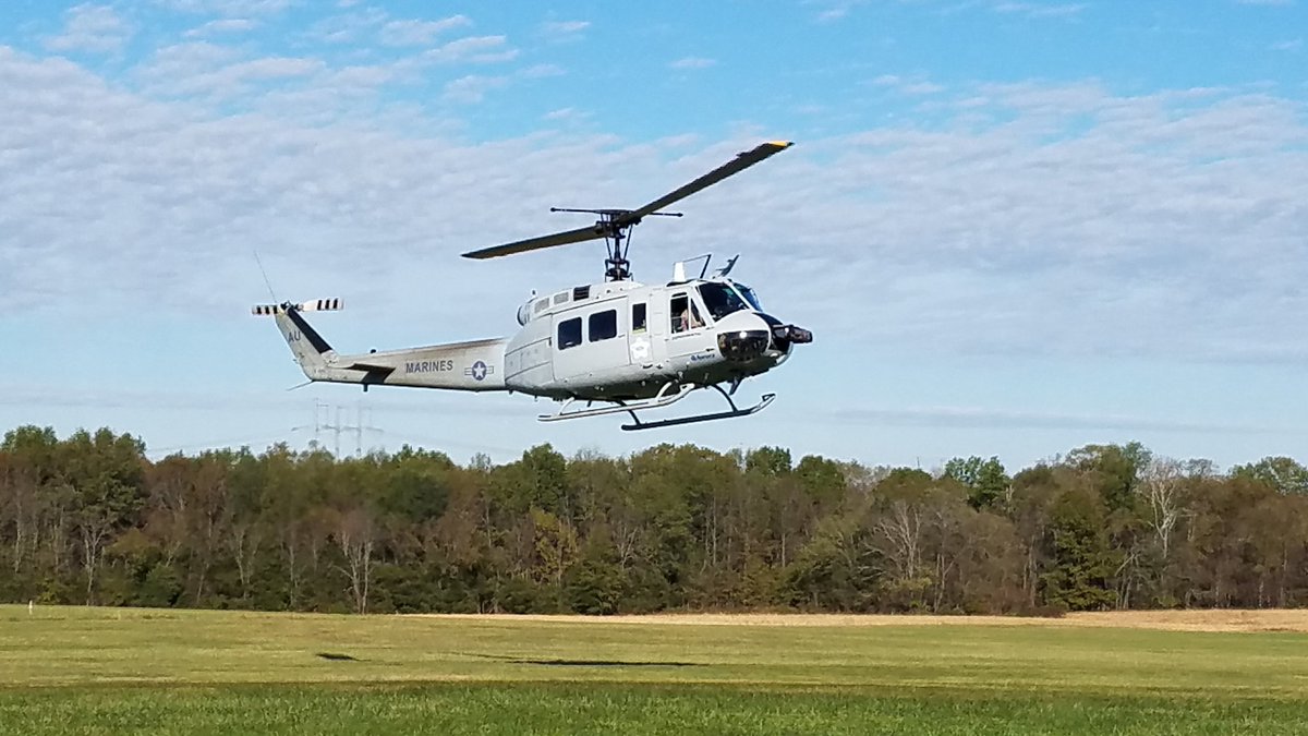 WarfightingLab's tweet photo. Out at Flying Circus watching the AACUS-enabled helicopter (UH-1H) demo.
#WarfightingLab #USMC #Marines #UH1H https://t.co/Eev21fuqae