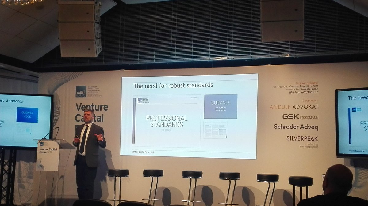 CDrinkwaterEU's tweet photo. European #VentureCapital regularly updates its standards for best practice via @InvestEuropeEU #vcforum2017 https://t.co/Noi7Rb6ETb