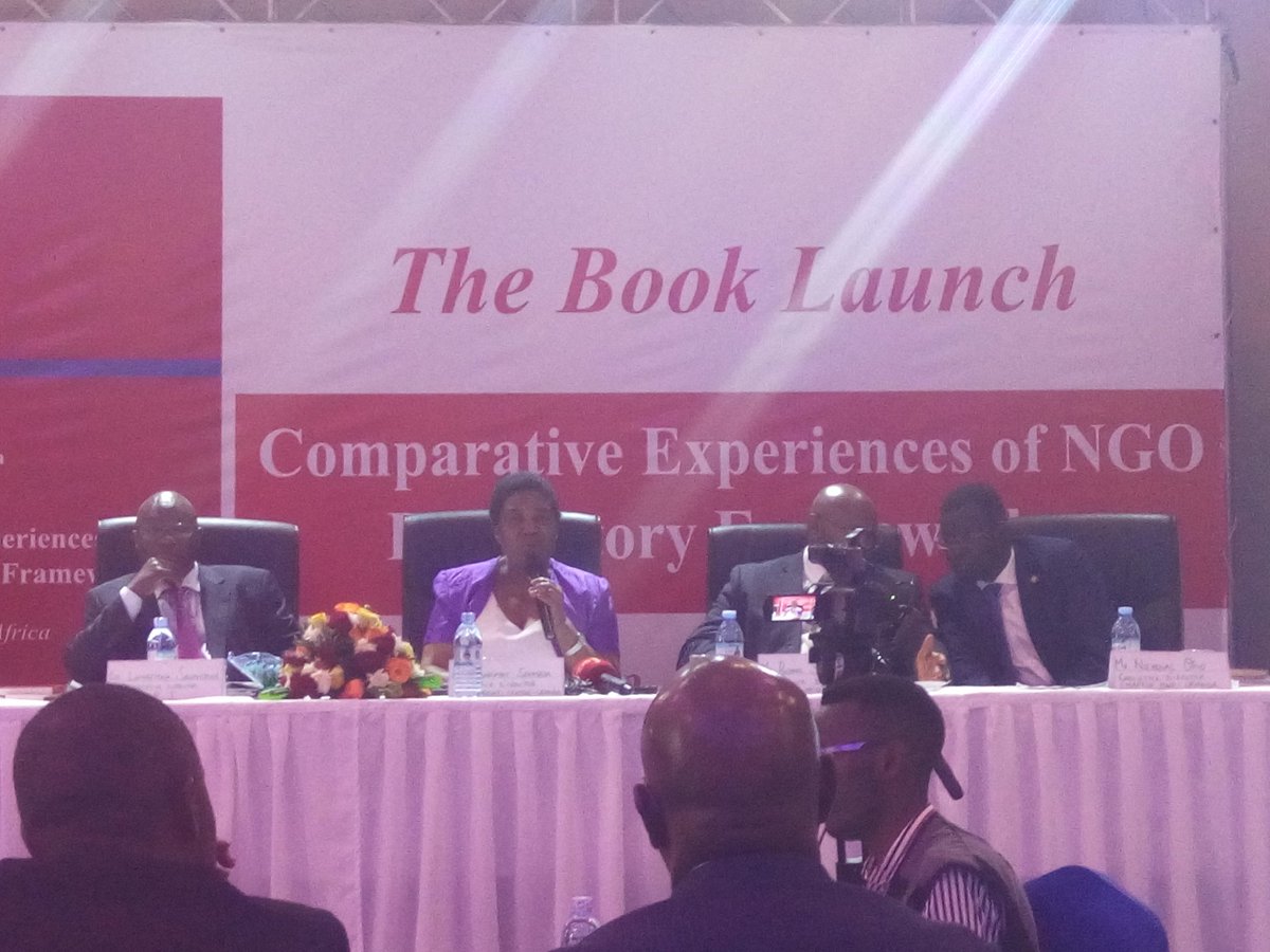 AAssimwe's tweet photo. Mrs. Margaret Sekagya addressing the human rights defender's perspective that are stipulated in the #NgoSpace book @LSewanyana @FHRI2 https://t.co/YQdU85GWCK